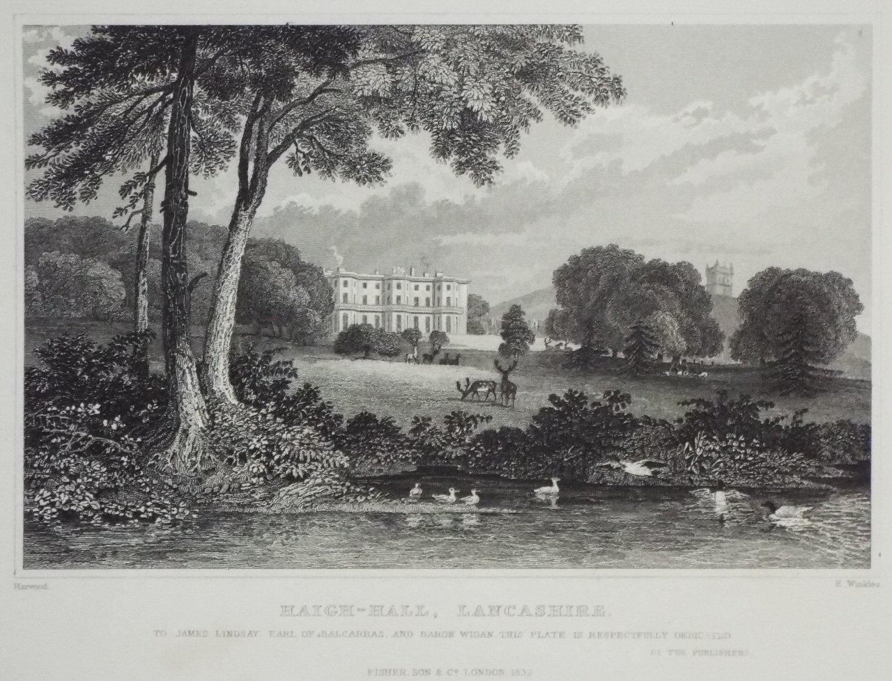 Print - Haigh-Hall, Lancashire. - Winkles